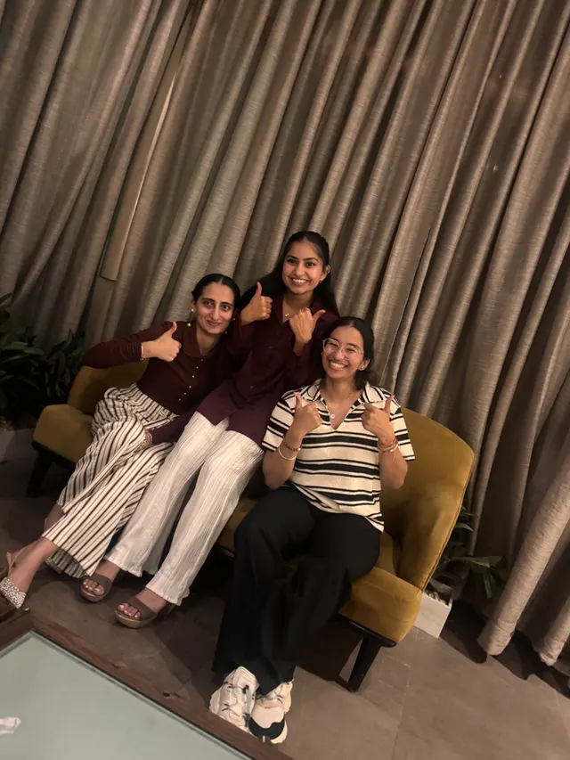 Friends piled on the couch